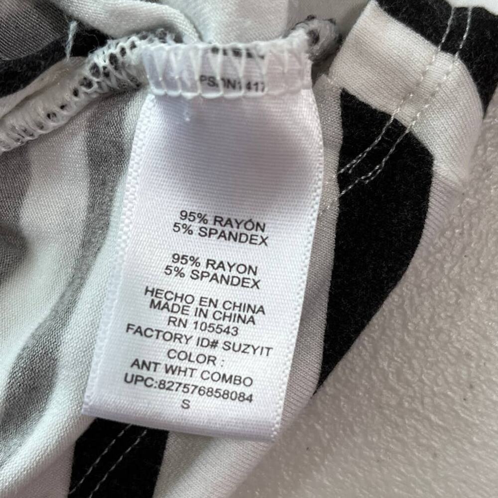 Peter Som Black White Contrast Stripe Faux Wrap Sleeveless Knit Top S - Picture 11 of 14